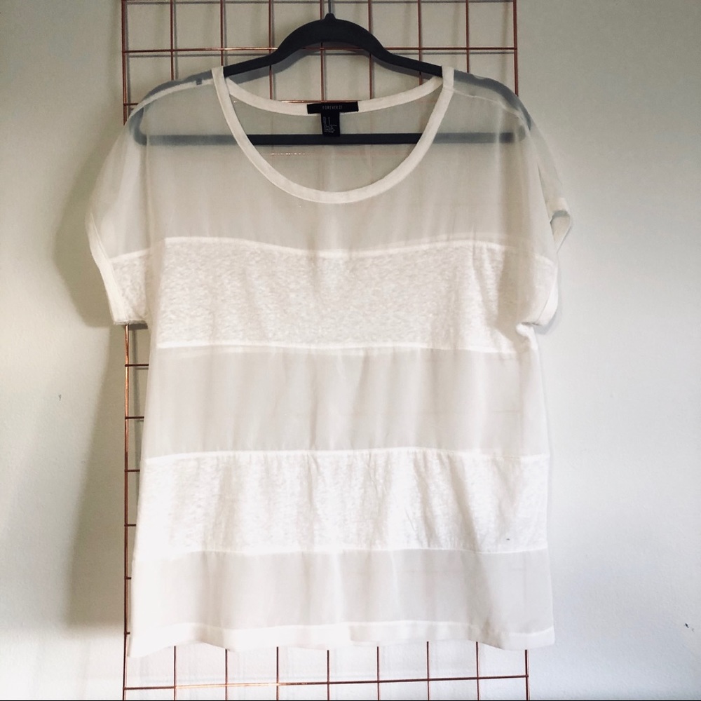 Forever 21 | White & Sheer Block Tee
